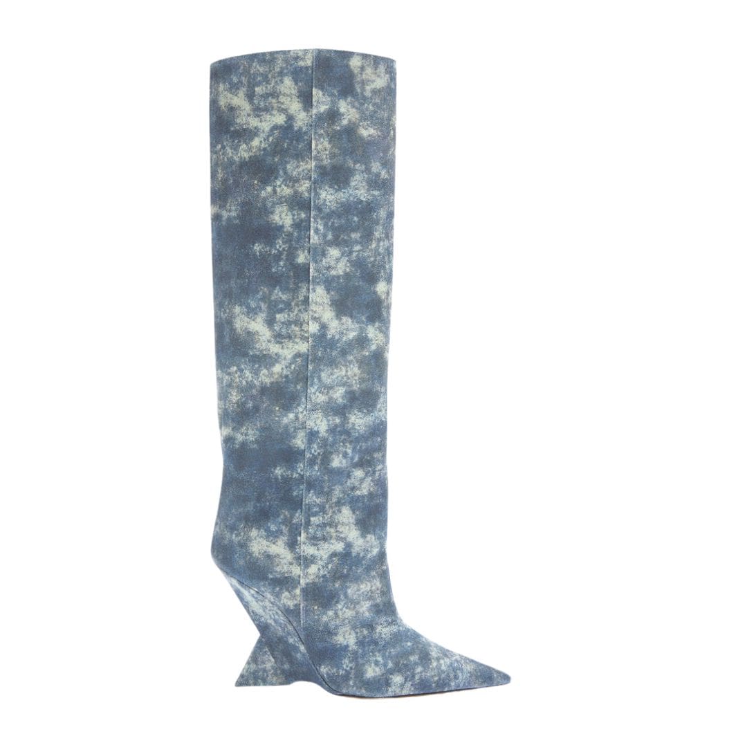 THE ATTICO ''CHEOPE'' BLUE DENIM TUBE BOOT
