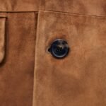 LOEWE DOUBLE BREASTED COAT IN SUEDE CALFSKIN