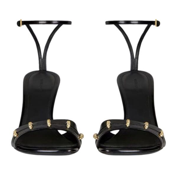 GIVENCHY STITCH SANDALS IN LEATHER WITH CRYSTALS DETAILS