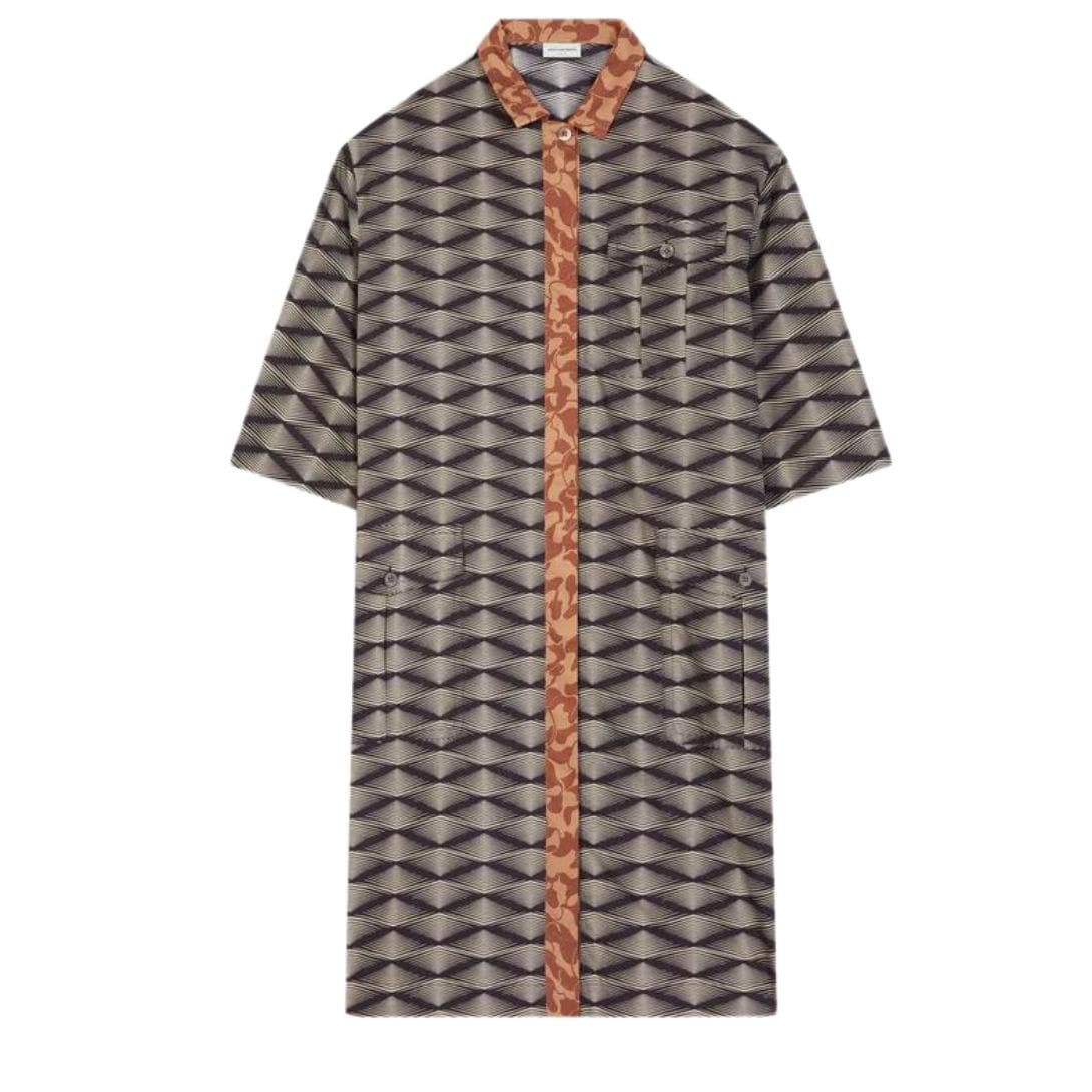 DRIES VAN NOTEN PRINTED SHIRT DRESS BLACK 1 DRIES VAN NOTEN PRINTED SHIRT DRESS BLACK