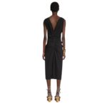 DRIES VAN NOTEN FITTED DRAPED DRESS BLACK