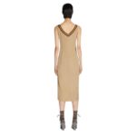 DRIES VAN NOTEN DRAPED COTTON DRESS BEIGE