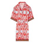 DRIES VAN NOTEN SILK SHIRT DRESS RED