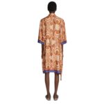 DRIES VAN NOTEN SILK SHIRT DRESS BROWN