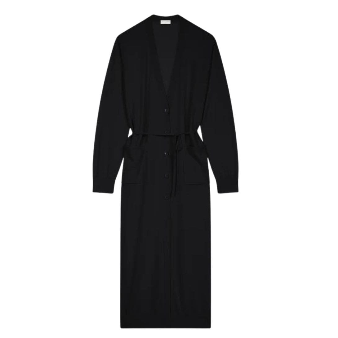 DRIES VAN NOTEN LONG MERINO CARDIGAN BLACK