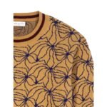 DRIES VAN NOTEN JACQUARD SWEATER COGNAC