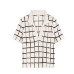 DRIES VAN NOTEN BLOCK STICH POLO ECRU