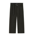 NANUSHKA FERRE BELTED STRUCTURED TWILL PANTS ANTHRACITE