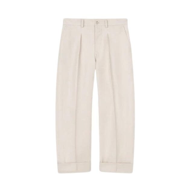 NANUSHKA ZAYDEN REGENRATED LEATHER TAPERED PANTS CRAYON