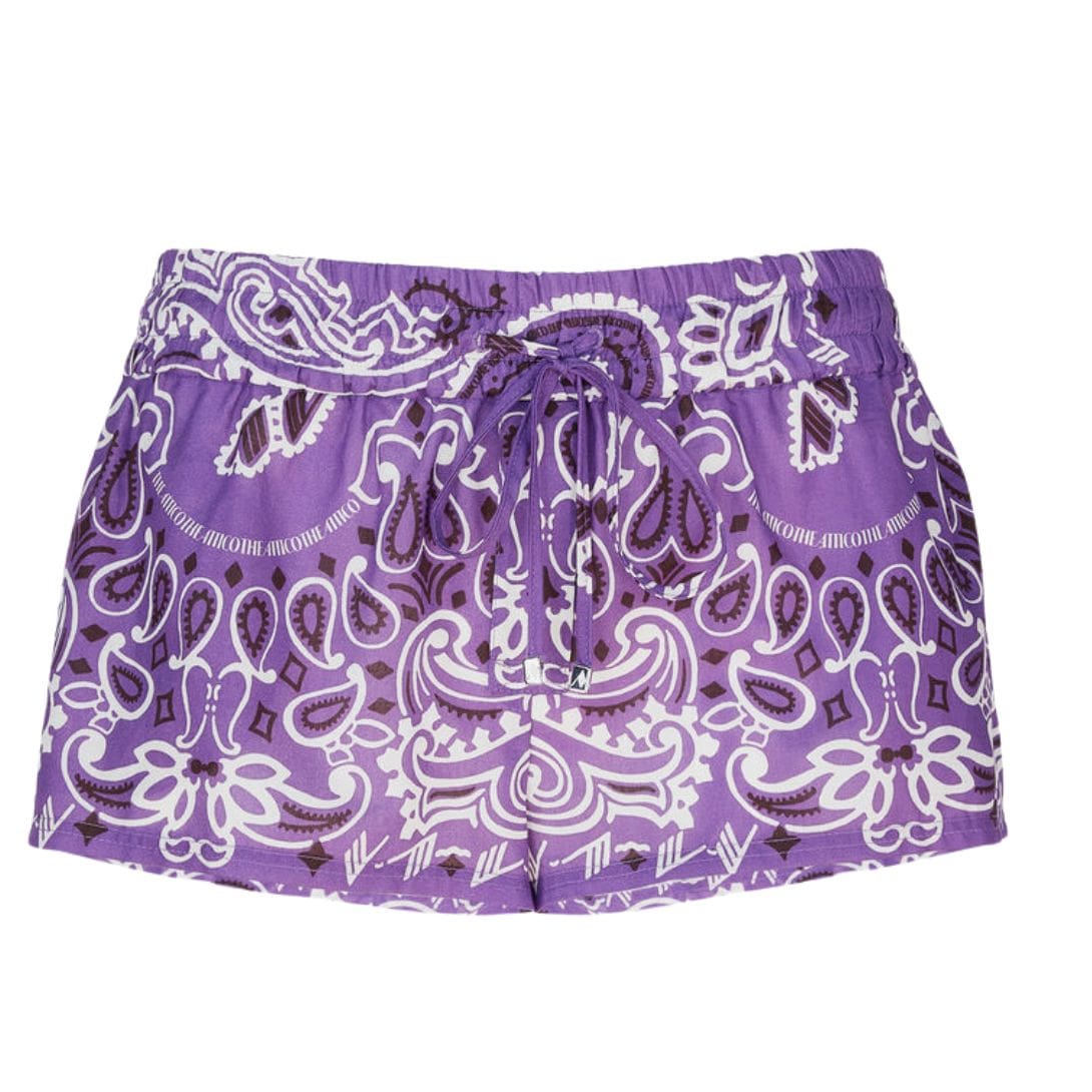 THE ATTICO VIOLET, BROWN AND WHITE SHORT PANTS