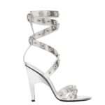 THE ATTICO ''COSMO'' SILVER DOUBLE ANKLE STRAP SANDAL