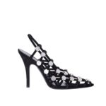 THE ATTICO ''GRID'' BLACK SLINGBACK