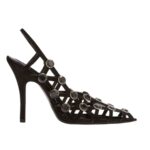 THE ATTICO ''GRID'' BLACK SLINGBACK