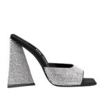 THE ATTICO ''DEVON'' SILVER AND BLACK MULE