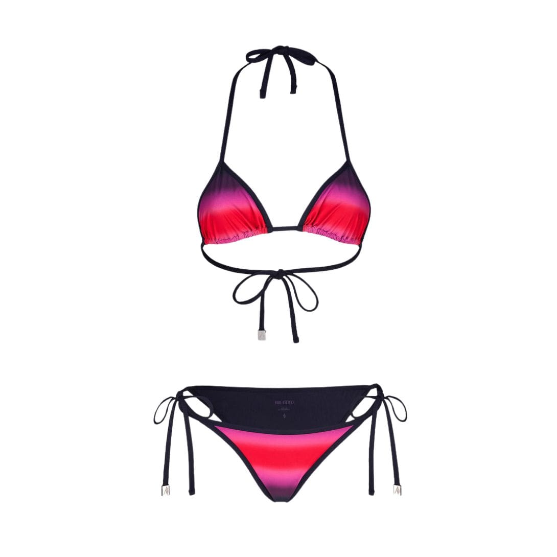 THE ATTICO RED, BLACK AND FUCHSIA BIKINI