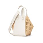 LOEWE HAMMOCK COMPACT BAG IN RAFFIA AND CALFSKIN
