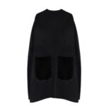 YVES SALOMON CASHMERE WOOL CAPE WITH MINK FUR
