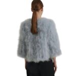 YVES SALOMON CROPPED FEATHER JACKET