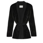 YVES SALOMON MERINO KNIT AND MINK CARDIGAN