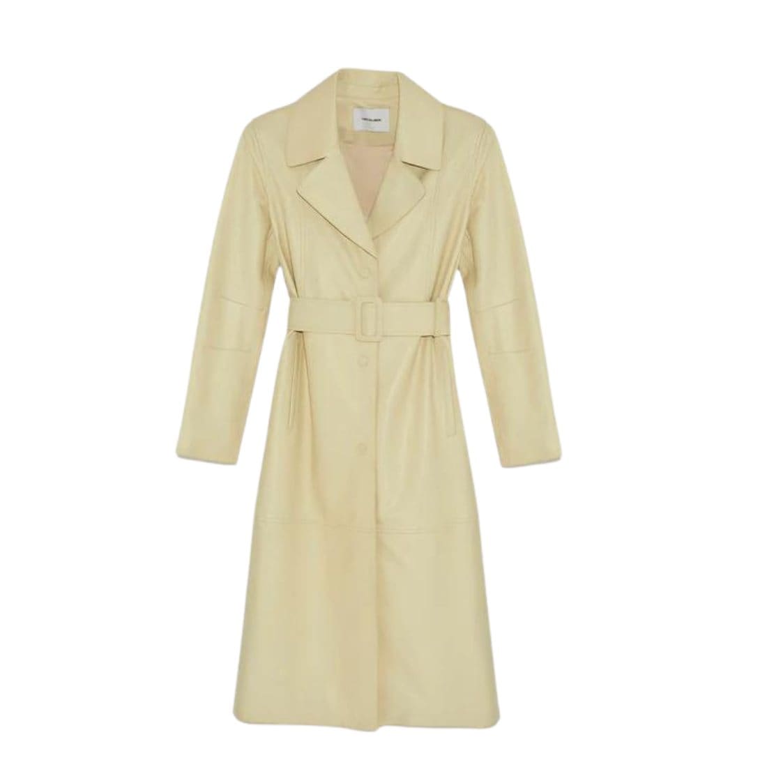 YVES SALOMON LONG LEATHER TRENCH COAT