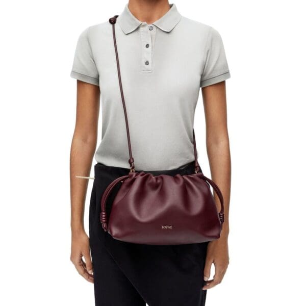 LOEWE MINI FLAMENCO PURSE BAG IN SOFT LAMBSKIN