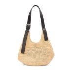 LOEWE HOBO BAG IN RAFFIA AND CALFSKIN