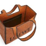 LOEWE FONT TOTE LARGE BAG IN RAFFIA
