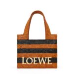 LOEWE FONT TOTE BAG IN RAFFIA