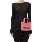 LOEWE FONT TOTE MINI BAG IN RAFFIA