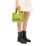 LOEWE FONT TOTE SMALL BAG IN RAFFIA