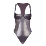 THE ATTICO DARK SILVER ONE PIECE