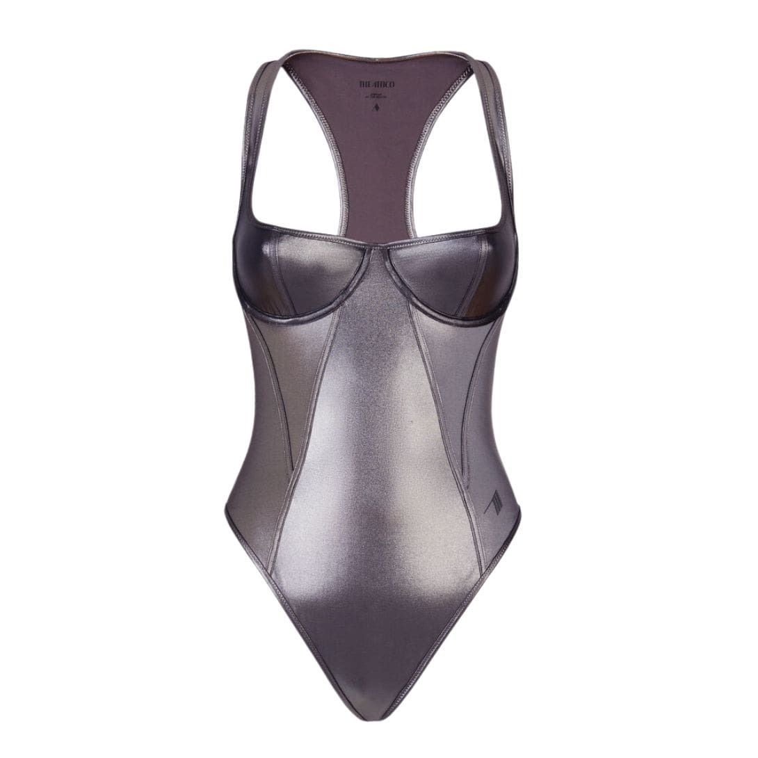 THE ATTICO DARK SILVER ONE PIECE