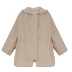 YVES SALOMON SHORT DOUBLE-SIDED COTTON CAPE