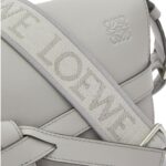 LOEWE SMALL GATE CUAL BAG IN SOFT CALFSKIN AND JACQUARD