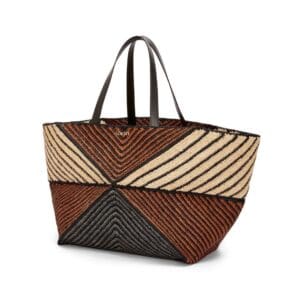 LOEWE PUZZLE FOLD TOTE XXL BAG IN RAFFIA