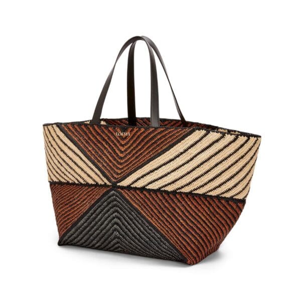LOEWE PUZZLE FOLD TOTE XXL BAG IN RAFFIA