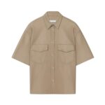 NANUSHKA MANCE OKOBOR ALT-LEATHER SHIRT ASHY TAUPE