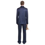 NANUSHKA JONDAR SATIN SHIRT NAVY BLUE