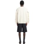 NANUSHKA JULIEN FRINGED TEXTURED-LINEN SWEATSHIRT WHITE