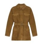 YVES SALOMON SAFARI JACKET IN DOUBLE-SIDED VELOUR LAMB LEATHER