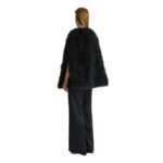YVES SALOMON LONG FEATHER CAPE