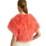 YVES SALOMON CROPPED FEATHER BOLERO