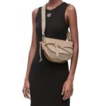 LOEWE SMALL GATE BAG IN SOFT CALFSKIN AND JACQUARD