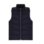 YVES SALOMON LORO PIANA FABRIC DOWN GILET WITH MINK TRIM