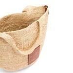 LOEWE MINI SLIT BAG IN RAFFIA AND CALFSKIN