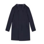 YVES SALOMON HOODED COAT IN DOUBLE-SIDED FABRIC WITH LEATHER DETAILS