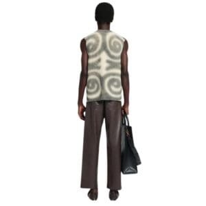 NANUSHKA TERENCE CASHMERE-BLEND VEST SPIRAL CREME/BLACK