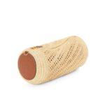 LOEWE LARGE BRACELET CLUTCH BAG IN RAFFIA AND CALFSKIN