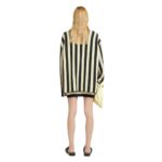 NANUSHKA JORRIT STRIPED TERRY-KNIT SWEATER BLACK/PALE YELLOW