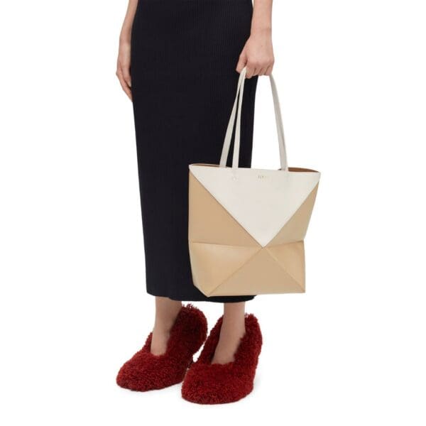 LOEWE PUZZLE FOLD TOTE BAG IN SHINY CALFSKIN